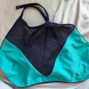 Aerie bikini top netted teal & navy size L
